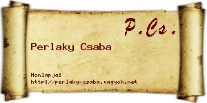 Perlaky Csaba névjegykártya