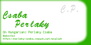 csaba perlaky business card